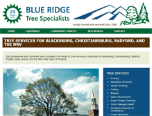 Tablet Screenshot of blueridgetreespecialists.com